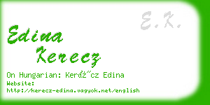 edina kerecz business card